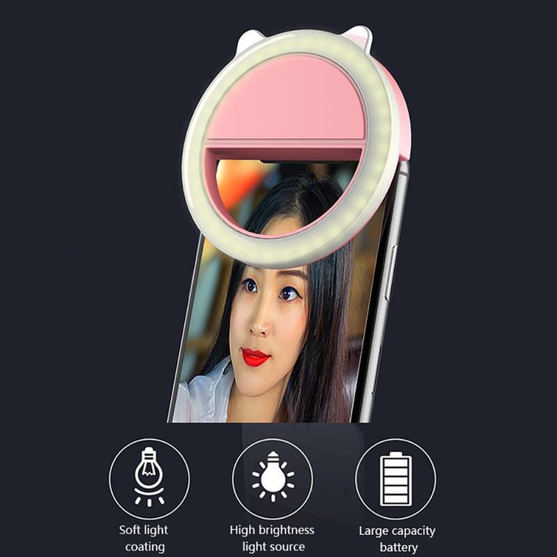 Universal Selfie Lamp Mobile Phone Lens Portable Flash Ring LED Luminous Ring Clip Light