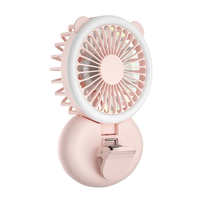 Mobile Phone Selfie Ring Lens 3-level Brightness Portable Fill Light Lamp Clip-on For Smartphone Light Handheld Fan USB Charge