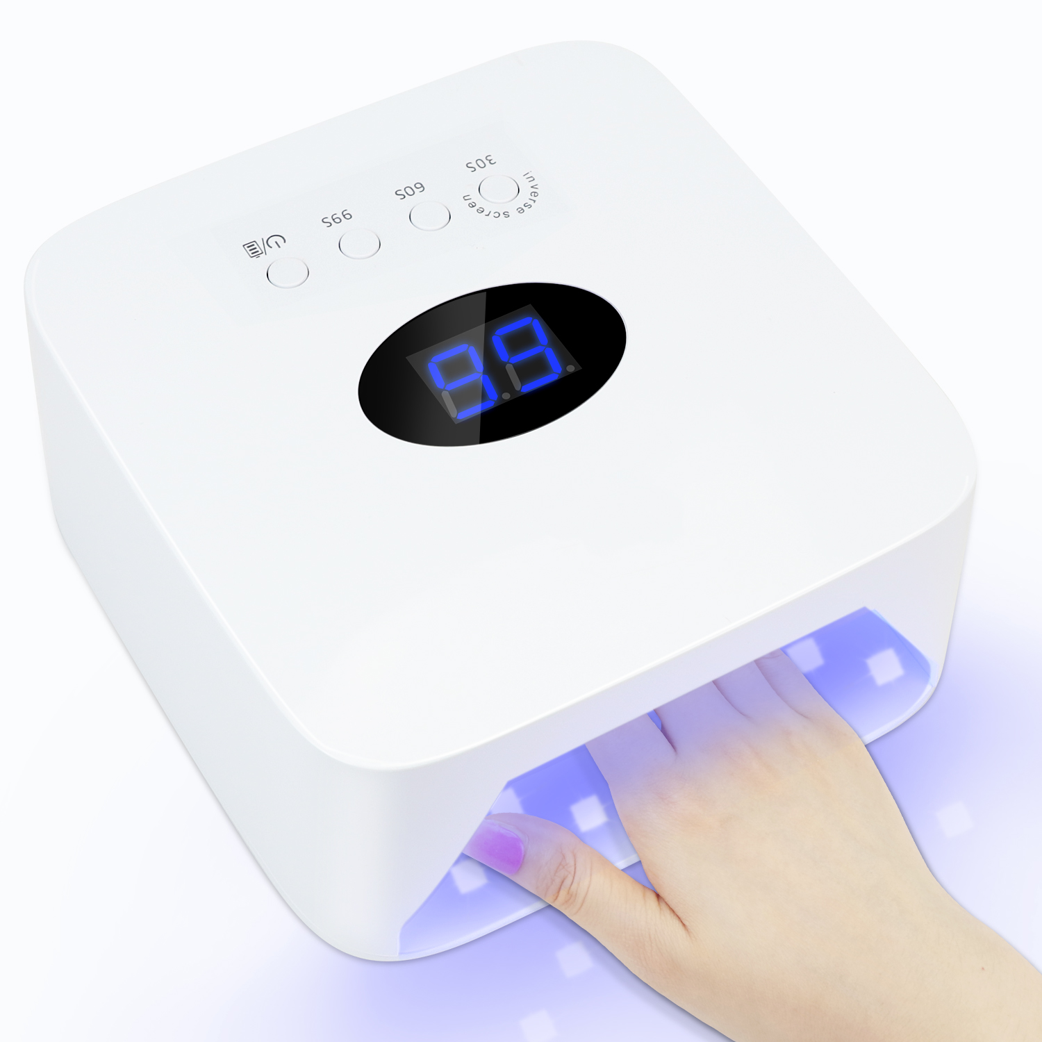 Rechargeable 30LED 128W UV Led Nail Lamp Cordless Portable Nail Dryer Curing Gel Polish Nail Light For Fast Drying Gel Polish view 4