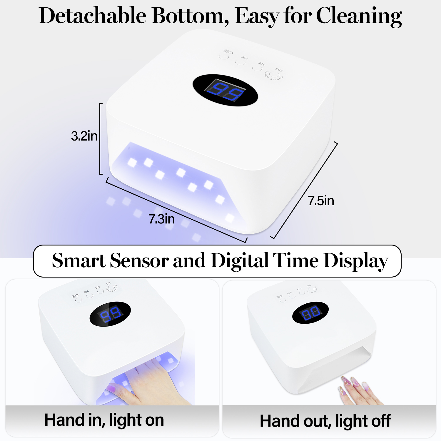 Rechargeable 30LED 128W UV Led Nail Lamp Cordless Portable Nail Dryer Curing Gel Polish Nail Light For Fast Drying Gel Polish view 5