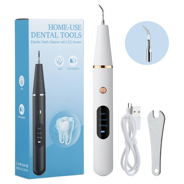 Electric Ultrasonic Scaler for Teeth Whitening Cleaning Dental Calculus Plaque Remover Tartar Eliminator Dental Stone Removal