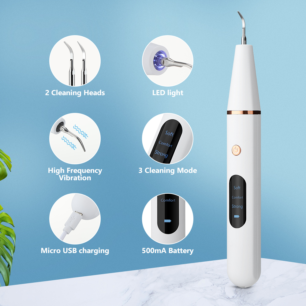Electric Ultrasonic Scaler for Teeth Whitening Cleaning Dental Calculus Plaque Remover Tartar Eliminator Dental Stone Removal