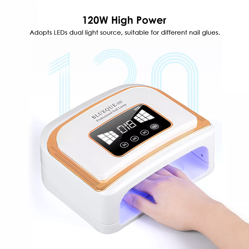 plug-in Nail Lamp 120W Rechargeable Nail Dryer Manicure Machine Professional Nail Polish Curling Lamp for Nail