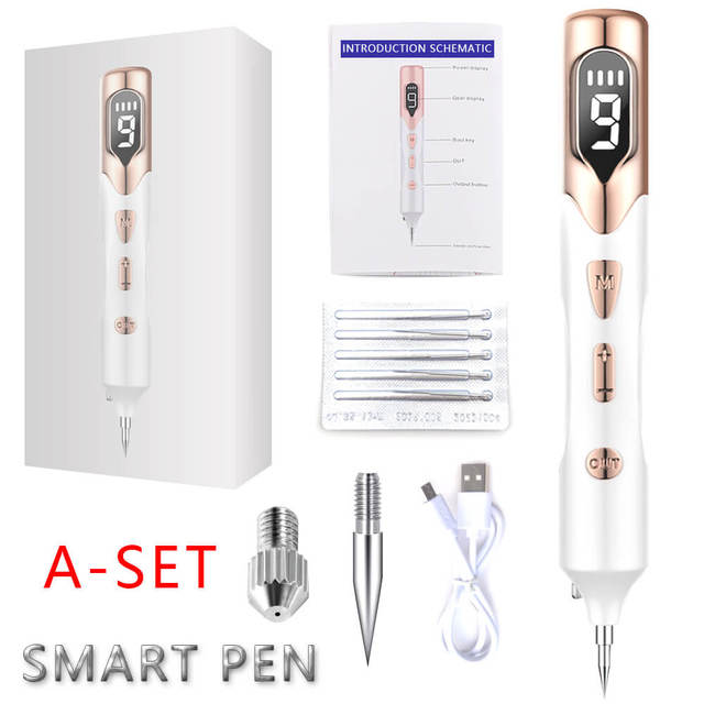 Electric Plasma Mole Removal Pen Laser Set Wart Remover Skin Pore Care Corn Freckle Dark Tag Nevus Pimple Spot Tattoo Cleaner