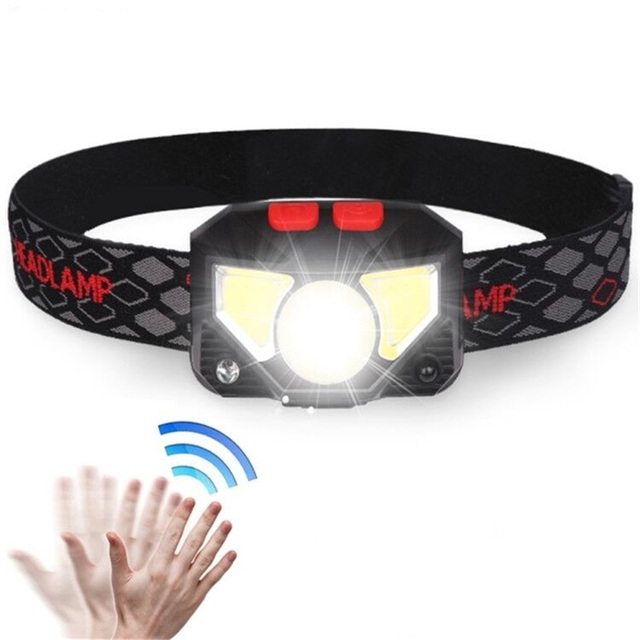 8 Modes  Motion Sensor Powerful LED Headlight headlamp Head Lamp  Flashlight Torch head light For Camping, fishing