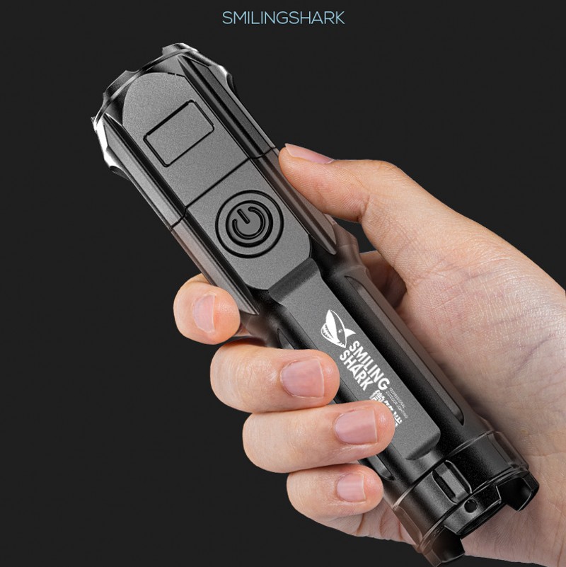 Flashlight Outdoor Portable Home  Rechargeable Multi-function Torch Super Bright ABS Strong Light Focusing Led