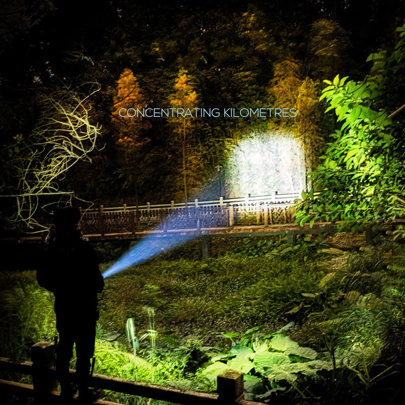Flashlight Outdoor Portable Home  Rechargeable Multi-function Torch Super Bright ABS Strong Light Focusing Led