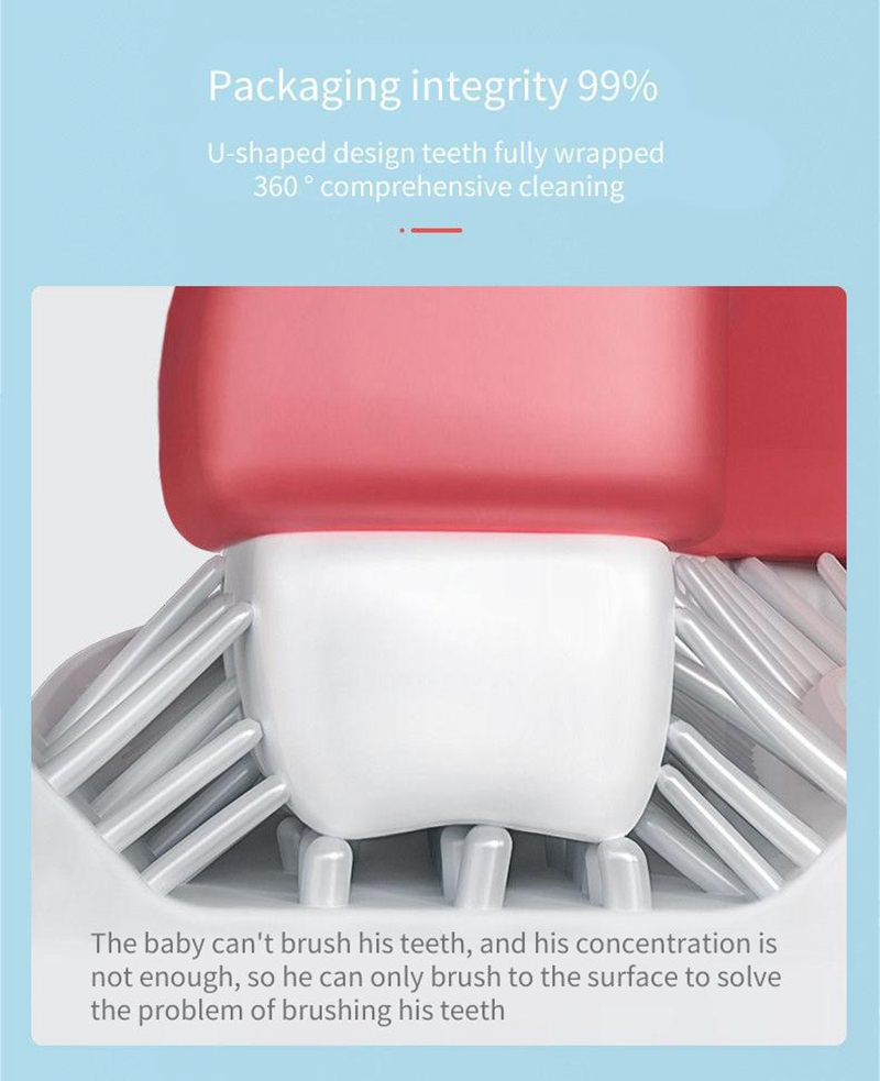 Children U-shaped Electric Toothbrush Mouth-contained Silicone Braces USB Charging Ultrasonic Toothbrush Music English Version