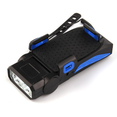 Multifunctional Bicycle Headlight, USB Rechargeable LED Bike Lights, 4000 mAh, Waterproof  with Power Bank Horn Phone Holder