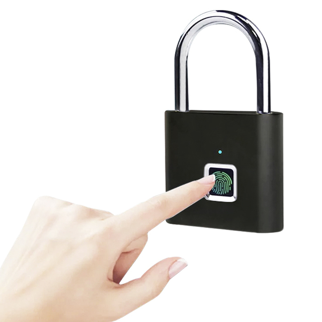Portable Keyless USB Charging Smart Fingerprint Padlock Quick Unlock Anti-theft Biometric Door Lock for Home Use