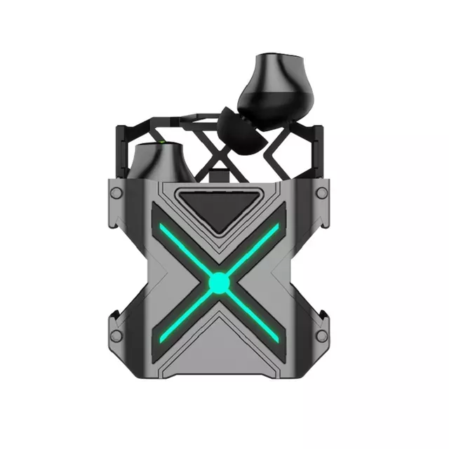 Newest TWS Gaming Earphones In-Ear Earbuds with LED Light Charging Box Sport Music Earphone  Exclusive Necklace Metal Shell Char