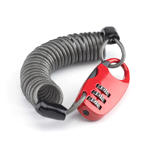 90cm Antivol Moto MTB Helmet Bike Lock Elastic Stretch 45G Ultralight Flexible PVC Password Lock Bicycle Accessories
