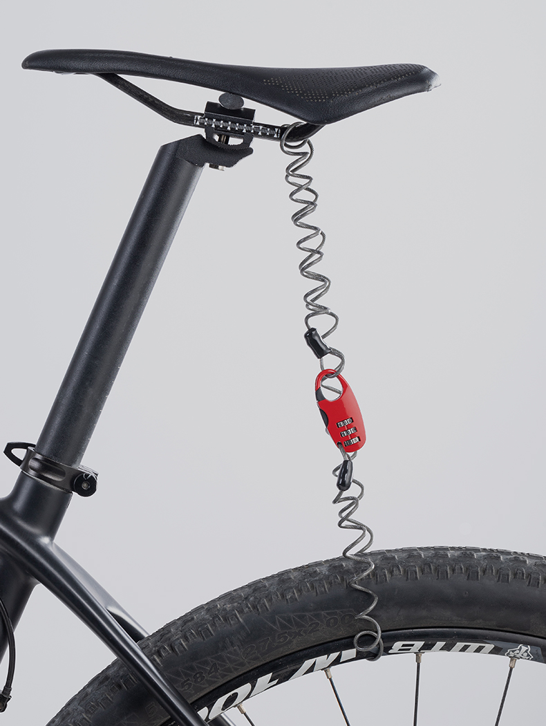 90cm Antivol Moto MTB Helmet Bike Lock Elastic Stretch 45G Ultralight Flexible PVC Password Lock Bicycle Accessories