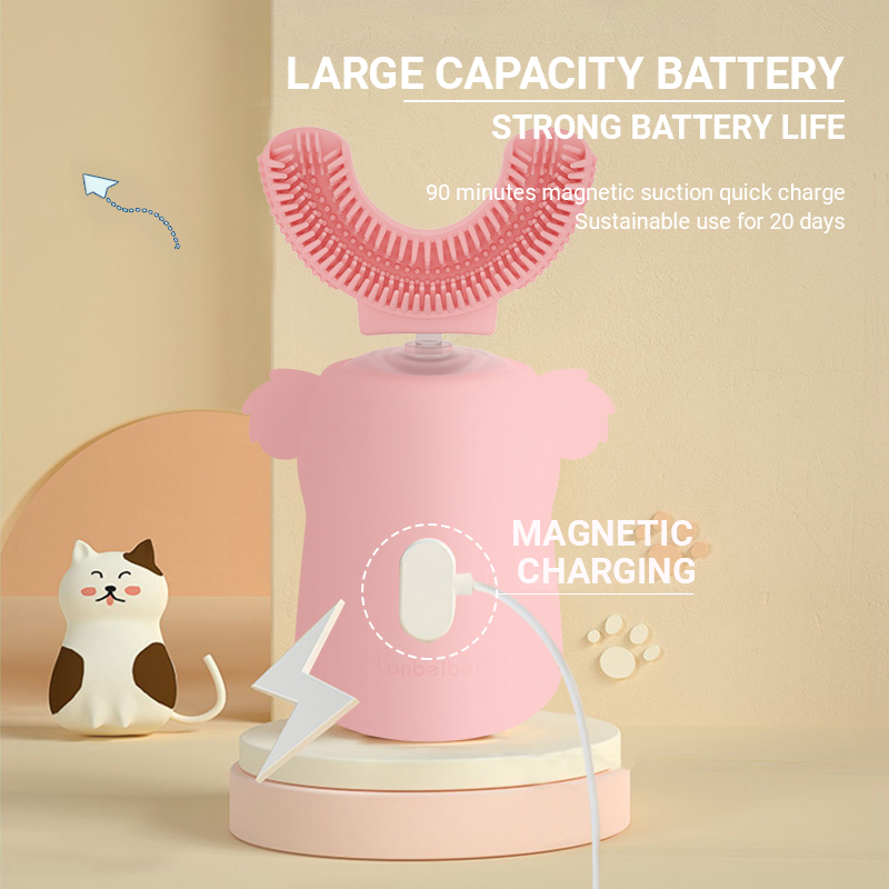 Electric Toothbrush U Shaped Type Toothbrush 360 Degrees Ultrasonic Children Whitening Silicone Automatic Electric Toothbrush