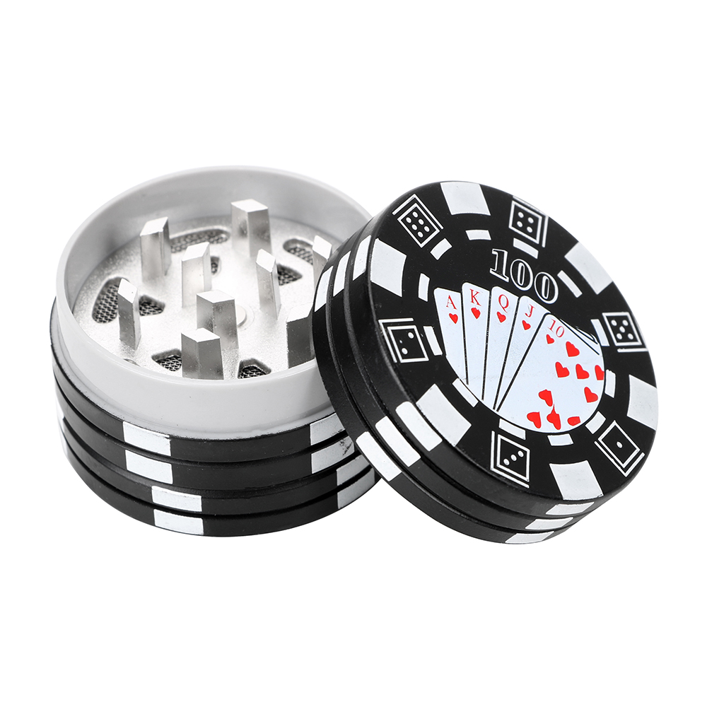 Kitchen & Dining room appliances 3-layer Poker Chip Style Spice Weed Cutter Smoking Pipe Accessories Tobacco Grinder Gadget Herb Cutter Cigarette Accessories