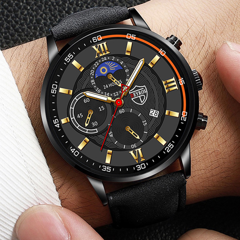 Fashion Mens Sports Watches Business Quartz Wristwatch Men Casual Luminous Clock Watch