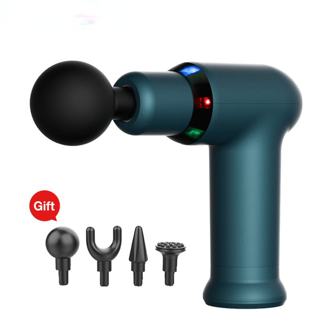 Fitness Hot Compress Massage Gun, Cool LED Light, Electric Massager, Deep Tissue Muscle Neck Body and Back Relaxation