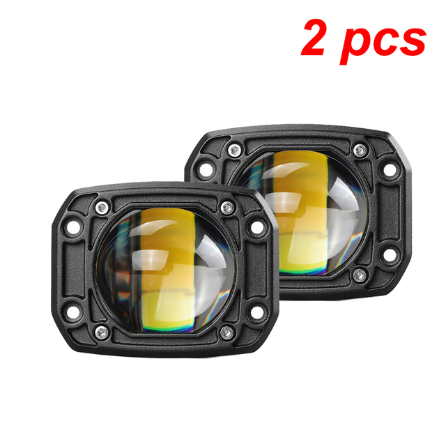 2pc 12V 24V Flush Mount LED Pods Work Light Bar Offroad White Yellow Spotlight LED Fog Lights for Car Truck