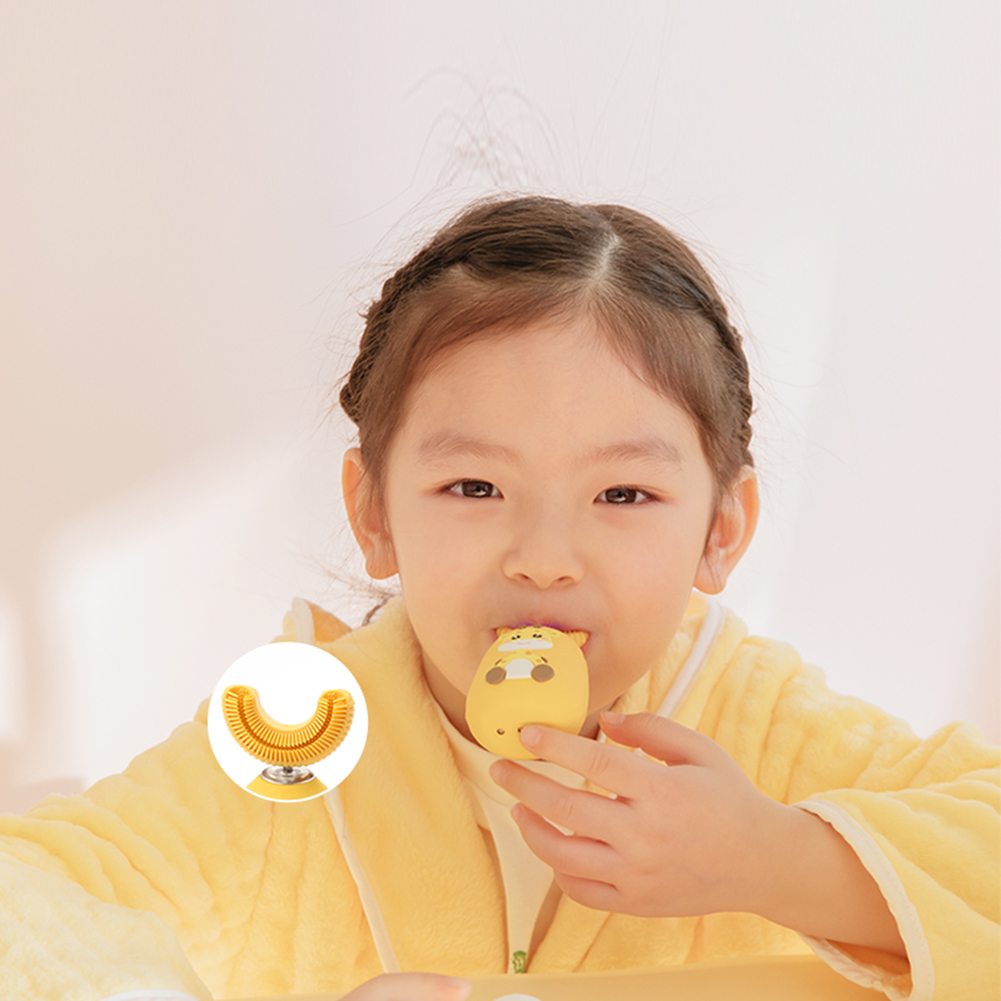 Smart Sonic Kids Electric U Shape Toothbrush Automatic Whitening Waterproof Soft Brush Children Cartoon Toddler USB Teethbrush