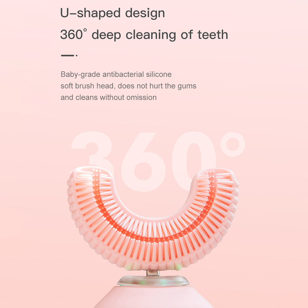 Smart Sonic Kids Electric U Shape Toothbrush Automatic Whitening Waterproof Soft Brush Children Cartoon Toddler USB Teethbrush