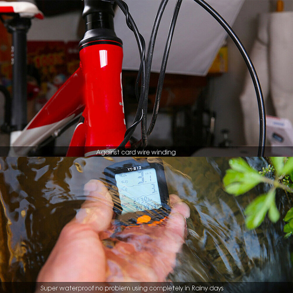 Waterproof YT-813 Bicycle Computer Wired Speedometer Digital Multifunction Speedometer Waterproof Motion Sensor Bicycle Computer