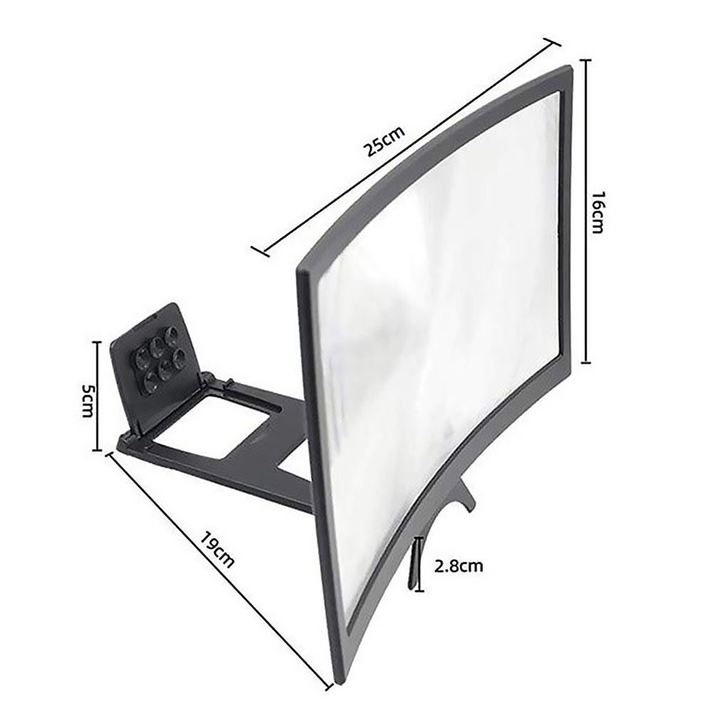 12 inch Curved Screen Display Mobile Phone Amplifier Bracket Reduce Radiation Eye Protection 3D Phone Screen Magnifier
