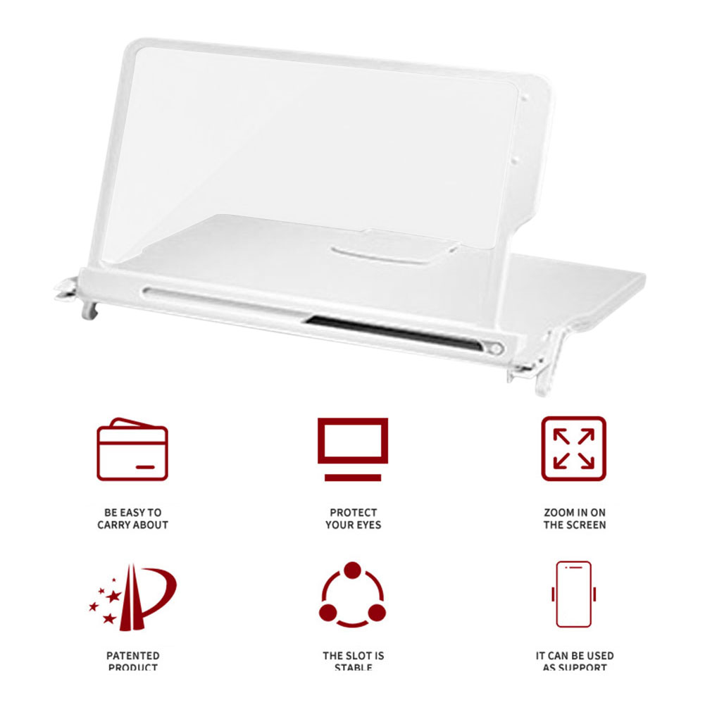 Cell Phone Screen Magnifier Multi-function Foldable Video Amplifier Stand  Screen Magnifier Thin Foldable 3D Movie Projector