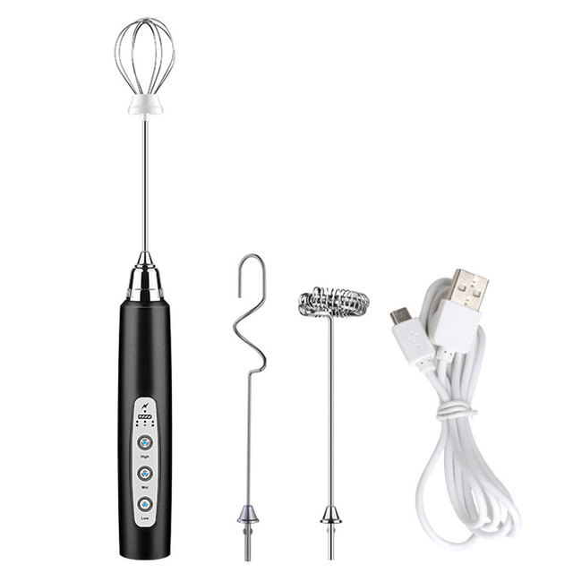 Kitchen Dining room appliances Portable Rechargeable Electric Milk Frother Foam Maker Handheld Foamer High Speeds Drink Mixer Coffee Frothing Wand