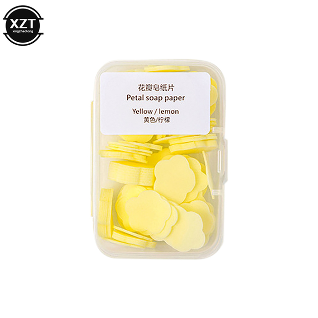 100Pcs/Box portable Skin friendly fresh hand washing toilet soap Slice Disposable petal soaps flakes household for Girls/travel