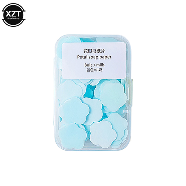 100Pcs/Box portable Skin friendly fresh hand washing toilet soap Slice Disposable petal soaps flakes household for Girls/travel