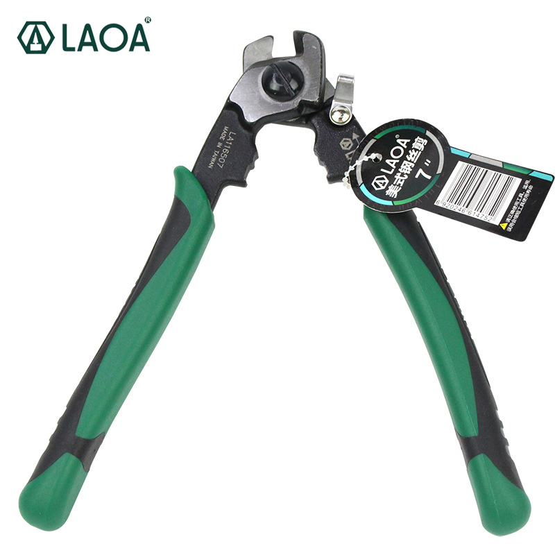 Cable Cutter LAOA 7 Inch  CR-MO Wire Scissors Wire Cutters Electrical Wire Cable Cutters Stripper Pliers Electrician Scissors