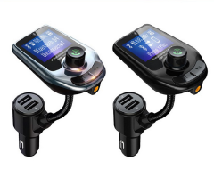 D4 Car Adapter MP3 Player LED Display Q3 Quick Charger Dual USB Connector Bluetooth Hands-free Calls Voice Broadcast