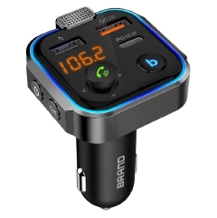 Car Bluetooth-compatible 5.0 FM Transmitter One Key Bass Mp3 Player Large Microphone USB Music Play QC3.0 PD18W Quick Charger