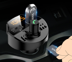 Bluetooth-compatible 5.0 FM Transmitter Car Kit MP3 Modulator Player Wireless Handsfree Audio Receiver Dual USB Fast Charger
