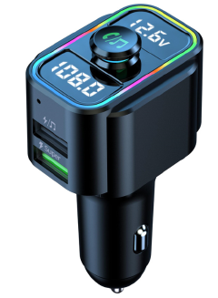 Dual Screens FM Transmitter Bluetooth 5.0 Handsfree Mp3 Player 22.5W Super Fast QC3.0 Car Charge Audio USB Charger U Disk Player