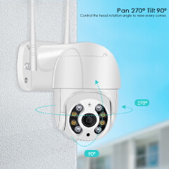 Wireless PTZ Camera HD 1080P Color Night Vision Wifi IP Camera Outdoor H.265 Ai Auto Tracking CCTV Surveillance Cam（no card）