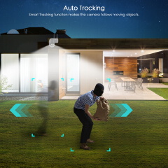 Wireless PTZ Camera HD 1080P Color Night Vision Wifi IP Camera Outdoor H.265 Ai Auto Tracking CCTV Surveillance Cam（no card）