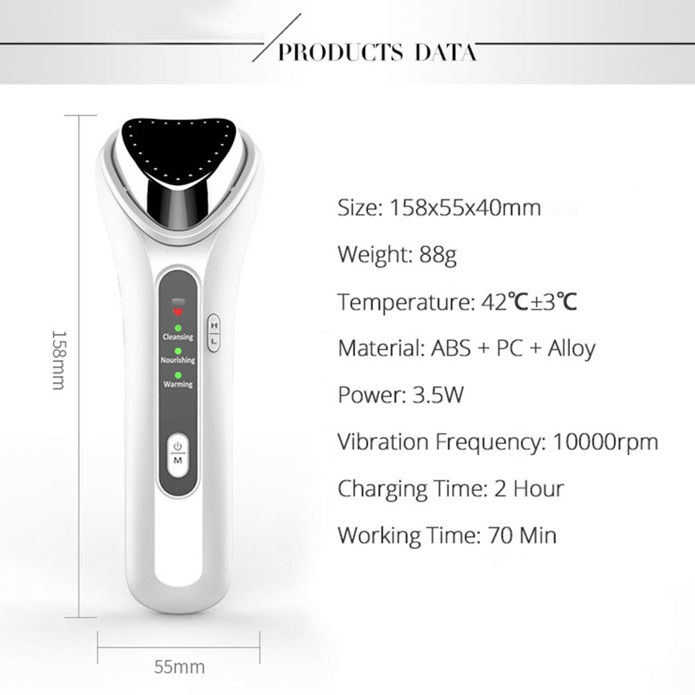 High Frequency Vibration Cold heat Ultrasonic Negative Ion Beauty Instrument Massage Face Fast Heating Ion Beauty Device view 2