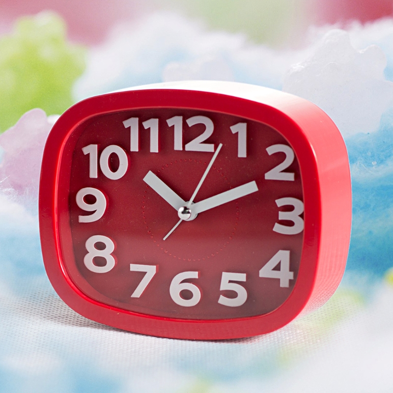 Mini Mute Alarm Clocks Battery Bedside Desk Table Home Decor Kid Creat Gifts Square Portable Candy Colors
