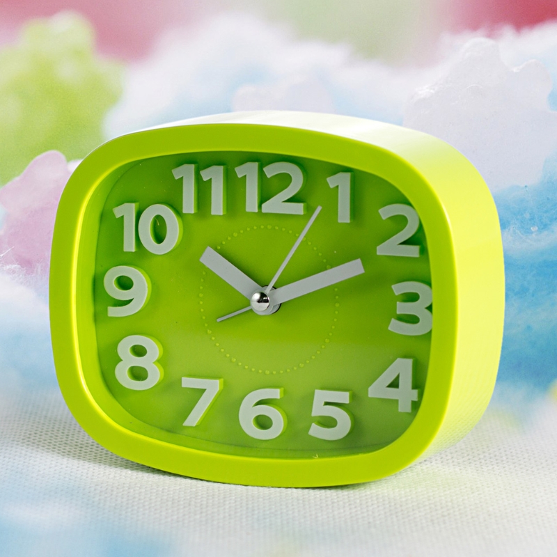 Mini Mute Alarm Clocks Battery Bedside Desk Table Home Decor Kid Creat Gifts Square Portable Candy Colors