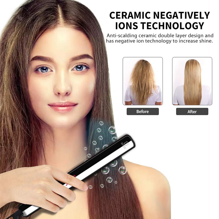 2021 Hair Straightener Brush Electric Hot Comb Straightening LCD Display Hair Iron Heating Comb Straightener Men Beard Brush