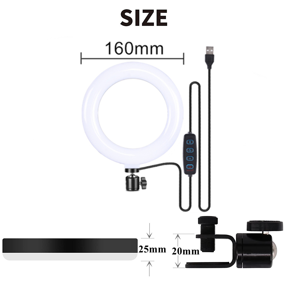 Ring Light LED Lamp Lighting With Clip On Laptop Computer For Video Conference Zoom Webcam Chat Live Streaming Youtube