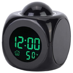 Creative Digital Alarm Clock LCD Projector Weather Temperature Desk Time Date Display Projection USB Charger Home Clock Timer
