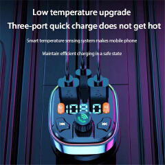 Car Bluetooth 5.0 FM Transmitter Wireless Handsfree Audio Receiver MP3 Player Type-c Dual USB Fast Charger Car Accessories