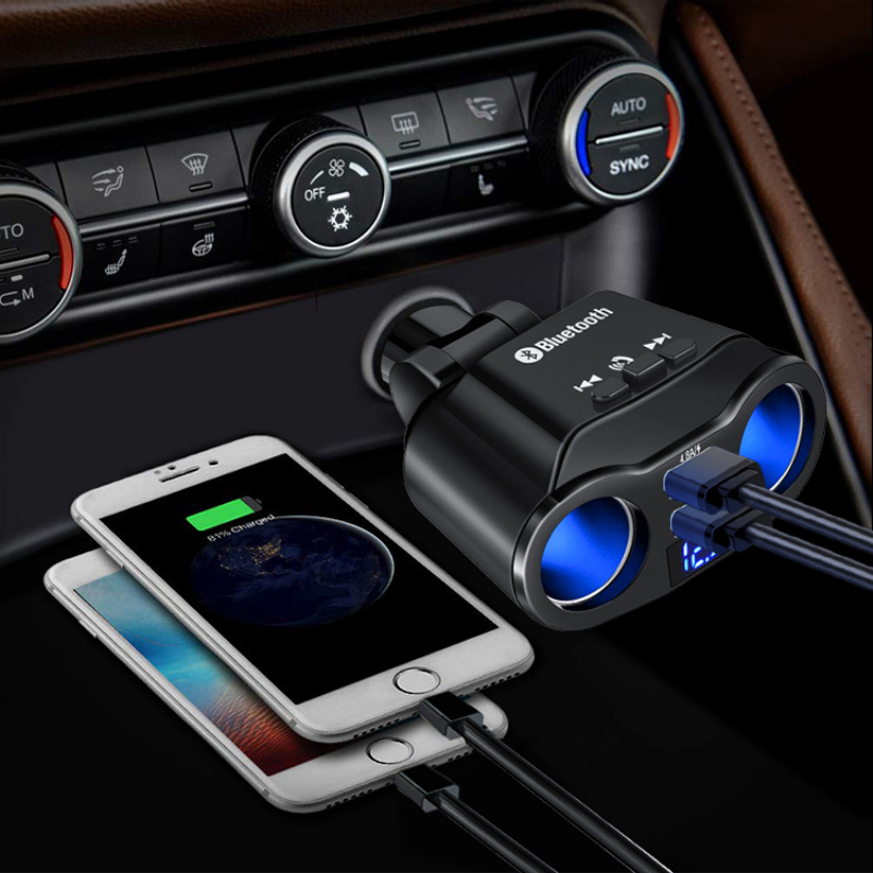 Car Bluetooth Transmitter Car Handsfree FM Transmitter Car MP3 Player Dual USB Car Charger Expand Support U Disk Music Play