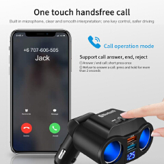 Car Bluetooth Transmitter Car Handsfree FM Transmitter Car MP3 Player Dual USB Car Charger Expand Support U Disk Music Play