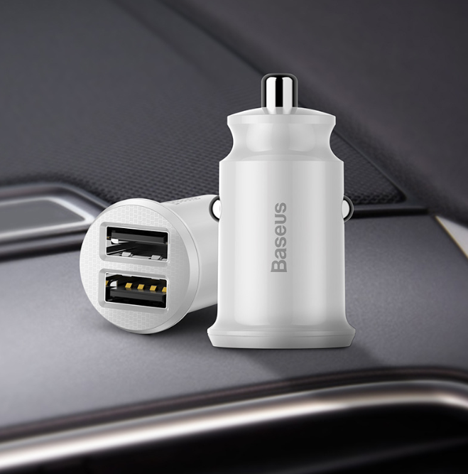 Dual USB Car Charger 5A Fast Charing 2 Port 12-24V Cigarette Socket Lighter Car USBC Charger for iPhone 12 Power Adapter
