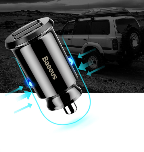 Dual USB Car Charger 5A Fast Charing 2 Port 12-24V Cigarette Socket Lighter Car USBC Charger for iPhone 12 Power Adapter