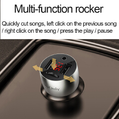 3.5mm AUX Bluetooth 5.0 FM Transmitter Wireless Modulator 4.8A Dual USB Car Charger Handsfree Car MP3 Player Aluminum alloy Body