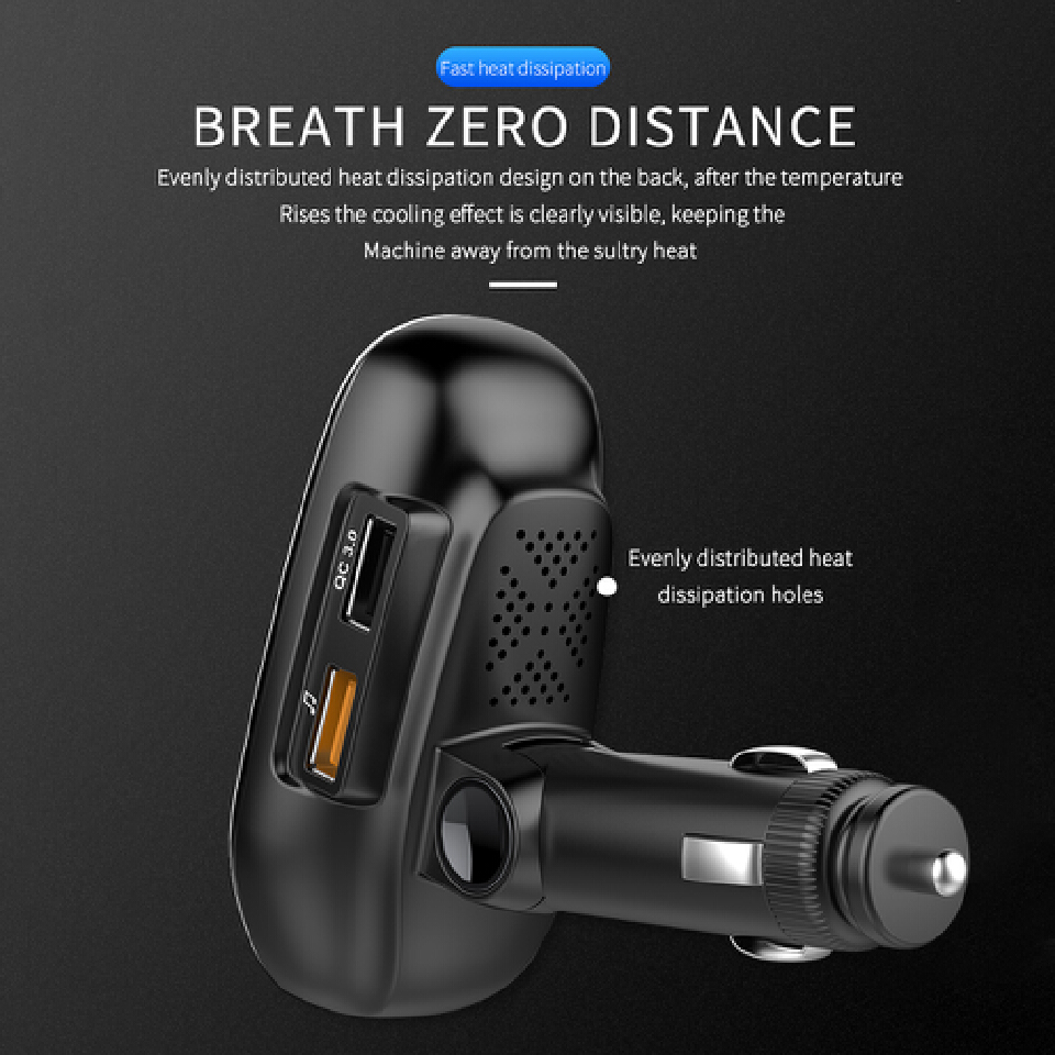 Car FM Transmitter MP3 Player Bluetooth 5.0 AUX Audio Receiver QC3.0 Type C Fast Charging USB Charger Car Kit